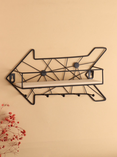 Вешалка настенная с полкой и подсветкой «Стрелка»