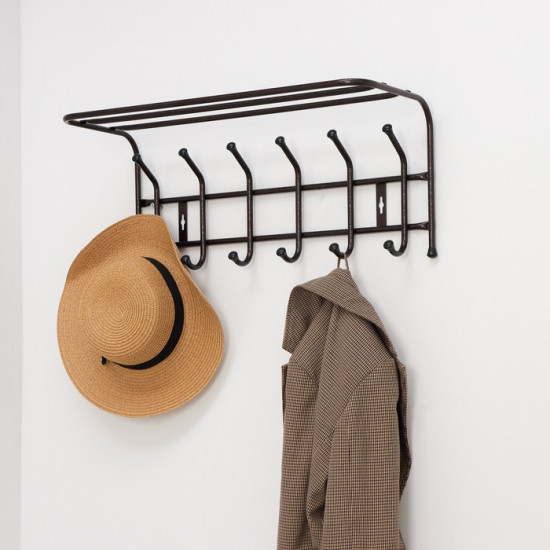 Вешалка настенная с полкой