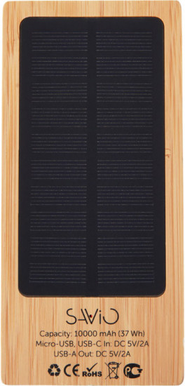 Внешний аккумулятор с подсветкой лого и солнечной панелью «Reedia S1»