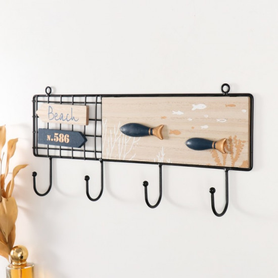 Настенные крючки декоративные «Синие рыбки»