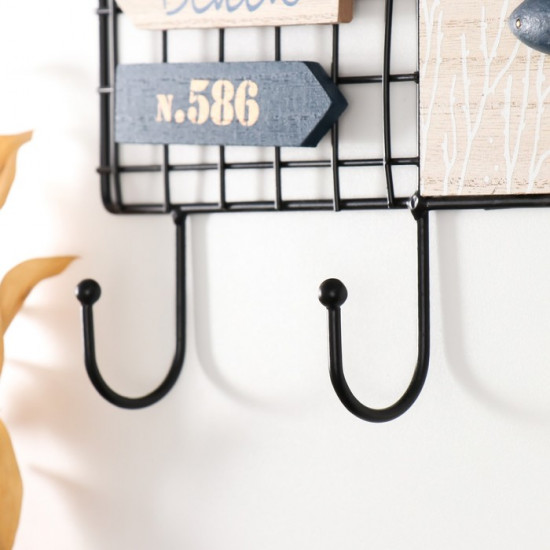 Настенные крючки декоративные «Синие рыбки»