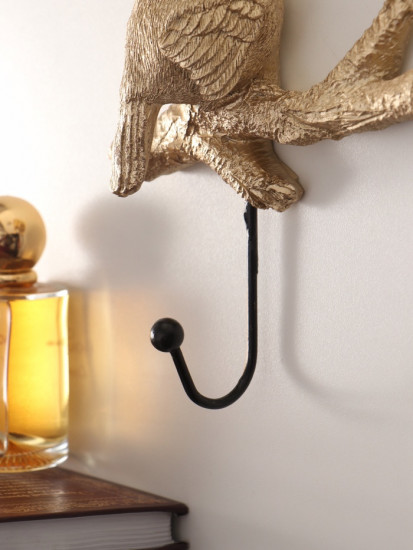 Настенный крючок декоративный «Золотая птичка на ветке»