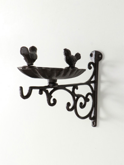 Настенный крючок декоративный с подставкой для мелочей «Две птицы»