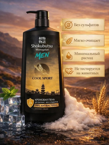 Крем-гель для душа освежающий дезодорирующий «Cool Sport»