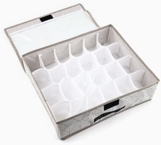 Органайзер для хранения 24 ячейки с крышкой «Домашняя коллекция»