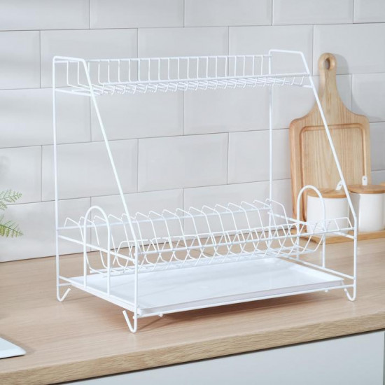 Сушилка для посуды с поддоном 2-х ярусная