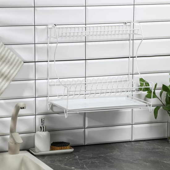 Сушилка для посуды с поддоном 2-х ярусная