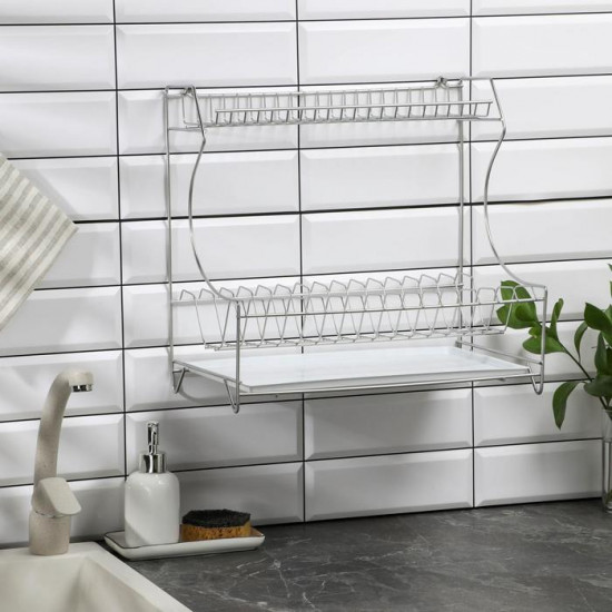 Сушилка для посуды с поддоном 2-х ярусная