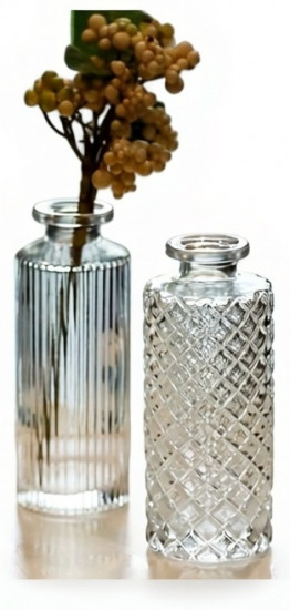 Набор стеклянных мини-ваз для декора и цветов «Дуэт фактур»