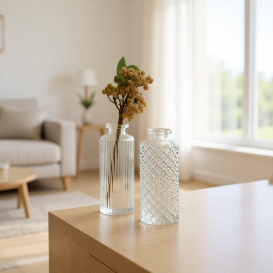 Набор стеклянных мини-ваз для декора и цветов «Дуэт фактур»