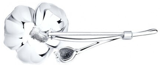 Брошь из серебра с жемчугом и эмалью