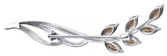 Брошь из серебра с раухтопазами