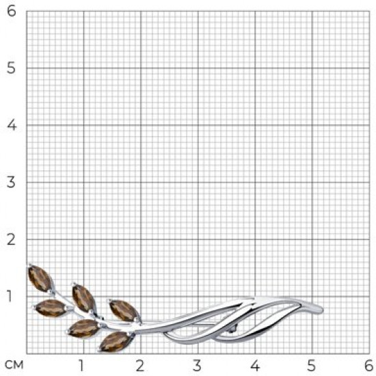 Брошь из серебра с раухтопазами