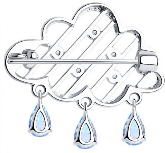 Брошь из серебра с фианитами