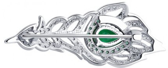 Брошь из серебра с фианитами