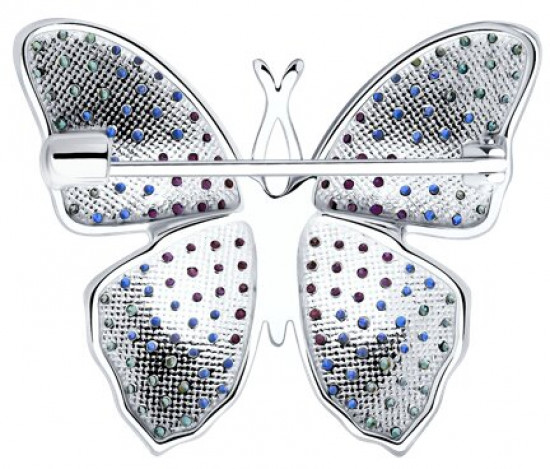 Брошь из серебра с фианитами