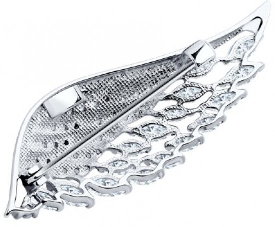 Брошь из серебра с фианитами