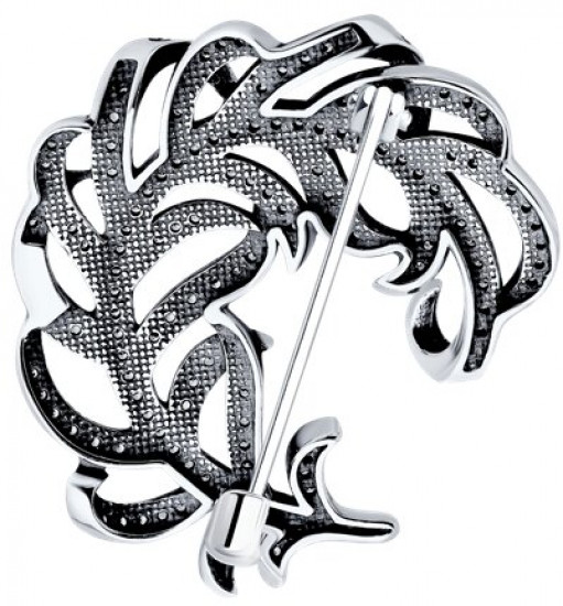 Брошь из серебра с фианитами