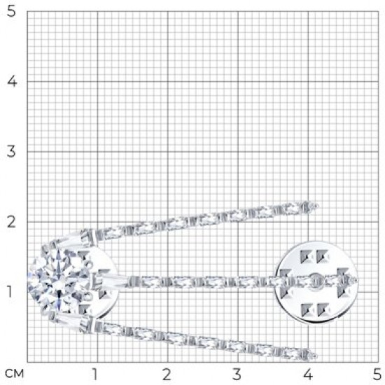 Брошь из серебра с фианитами