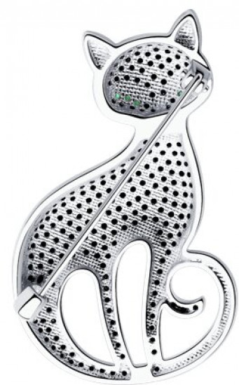 Брошь из серебра с фианитами