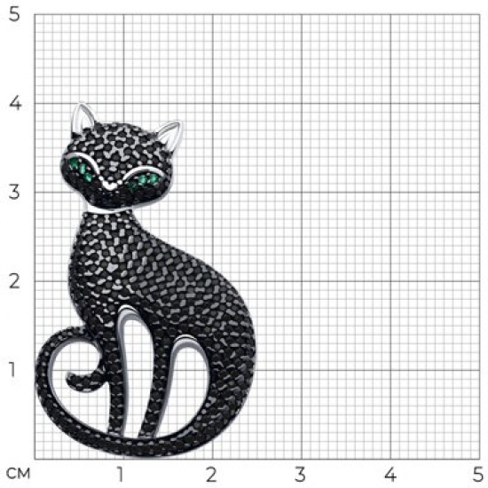 Брошь из серебра с фианитами