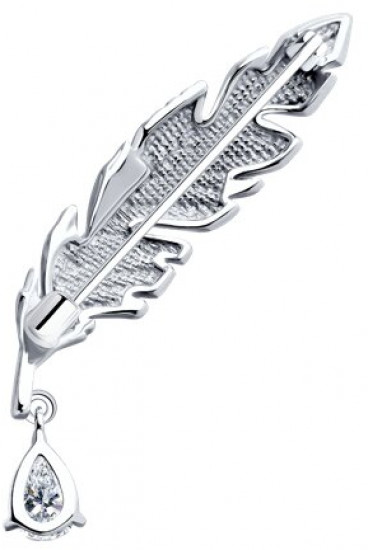 Брошь из серебра с фианитом