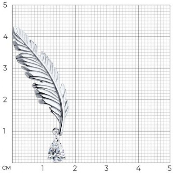 Брошь из серебра с фианитом