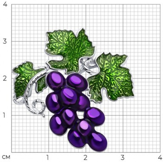 Брошь из серебра с эмалью