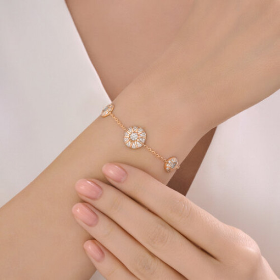 Браслет из серебра с фианитами