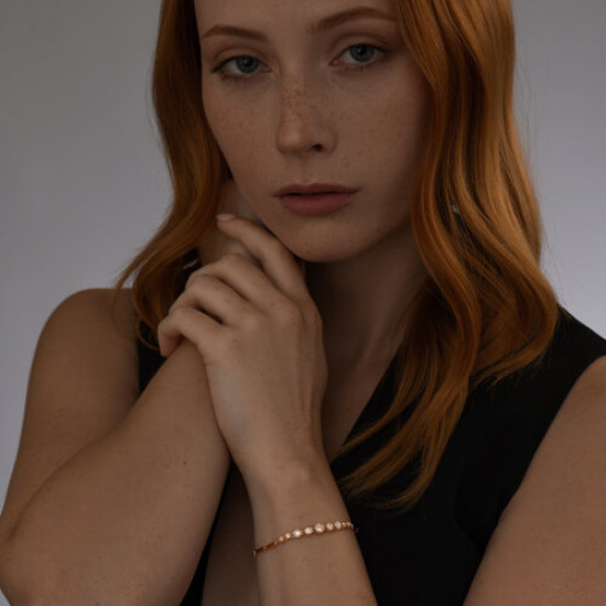 Браслет из серебра с фианитами