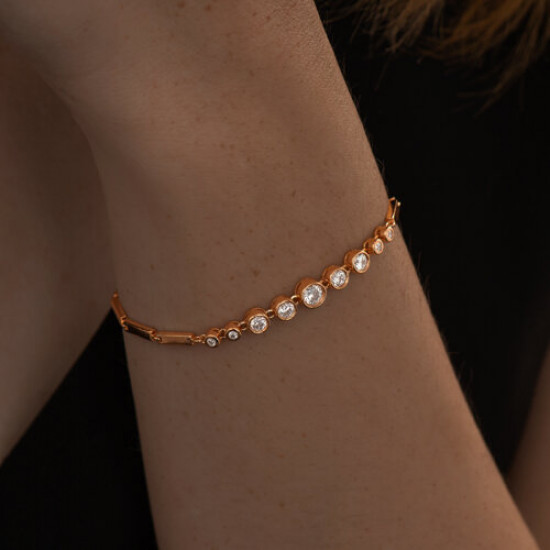 Браслет из серебра с фианитами