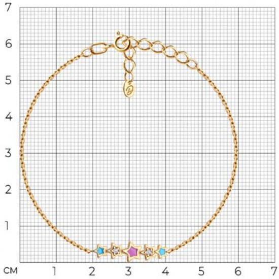 Браслет из серебра с фианитами и эмалью