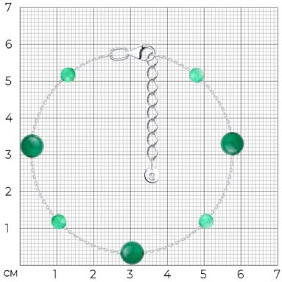 Браслет из серебра с агатами