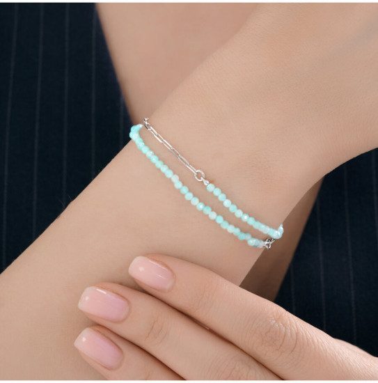 Браслет из серебра с амазонитом