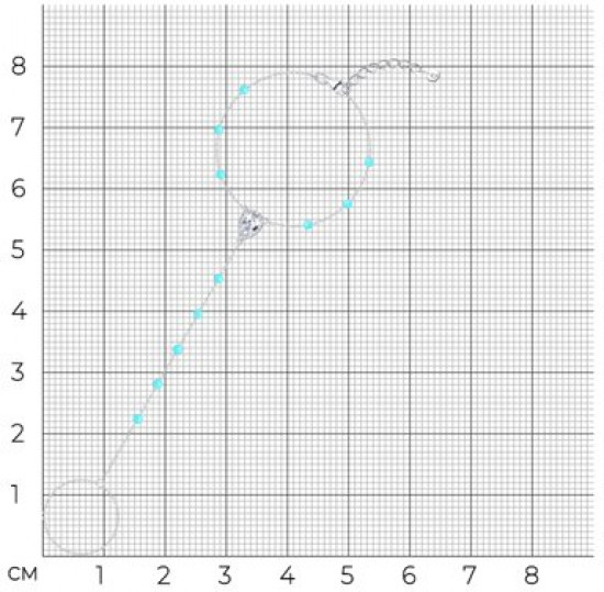 Браслет из серебра с бирюзой и фианитом