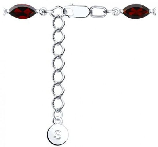 Браслет из серебра с гранатами