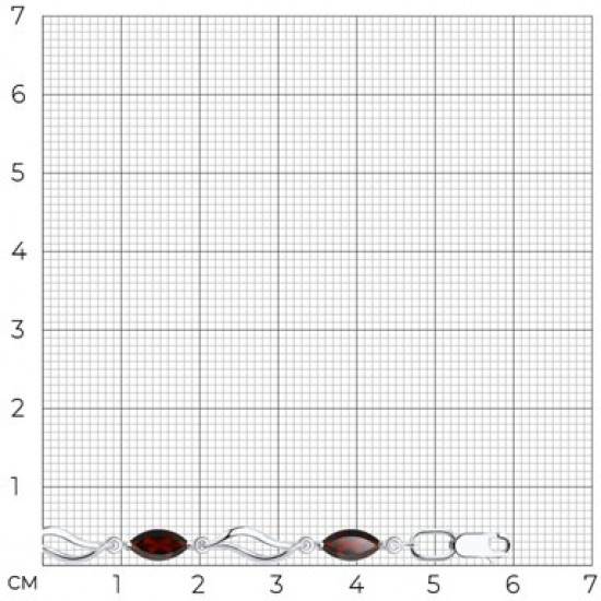Браслет из серебра с гранатами