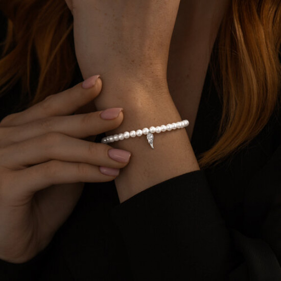 Браслет из серебра с жемчугом