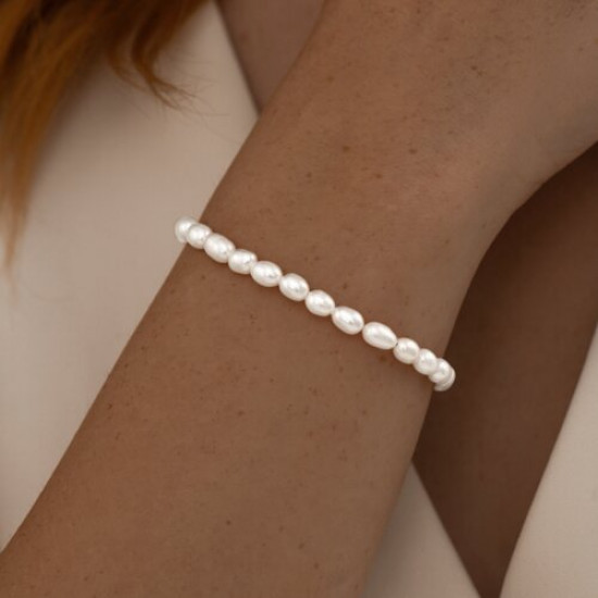 Браслет из серебра с жемчугом