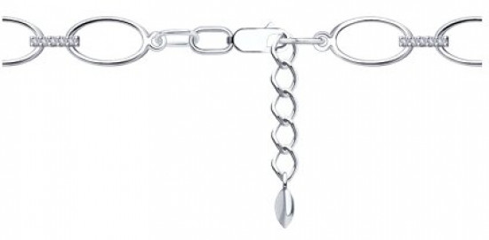 Браслет из серебра с керамическими вставками и фианитами