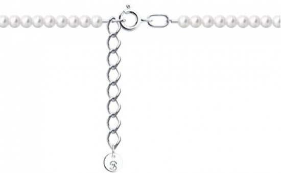 Браслет из серебра с синтетическим жемчугом