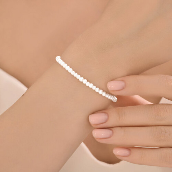 Браслет из серебра с синтетическим жемчугом