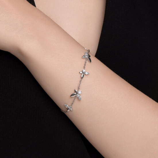 Браслет из серебра с топазами