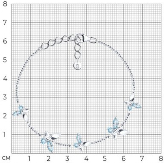 Браслет из серебра с топазами