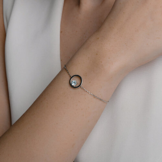 Браслет из серебра с топазом