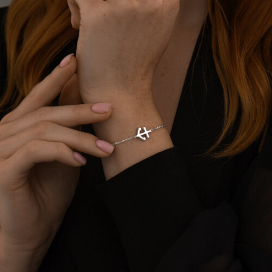 Браслет из серебра с фианитами