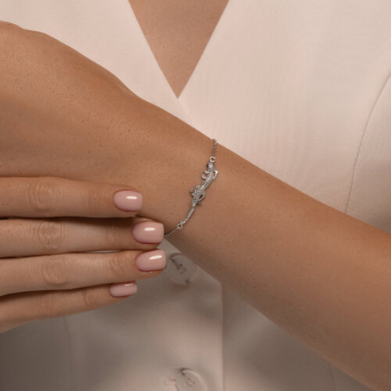 Браслет из серебра с фианитами