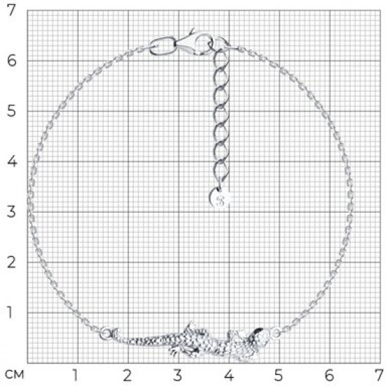 Браслет из серебра с фианитами