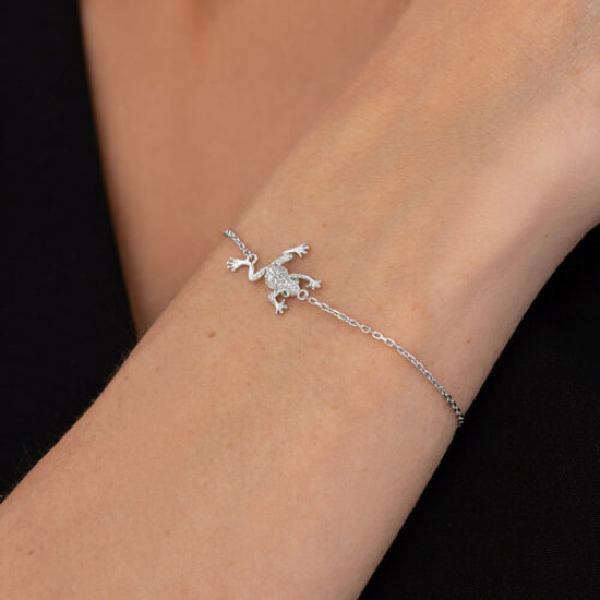 Браслет из серебра с фианитами