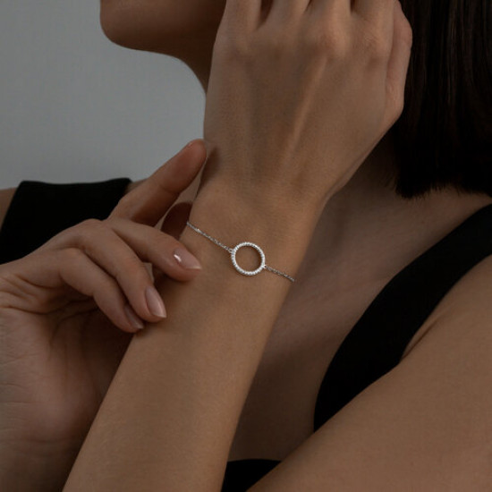 Браслет из серебра с фианитами